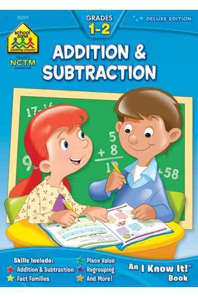School Zone - Addition & Subtraction Workbook - 64 Pages, Ages 6 