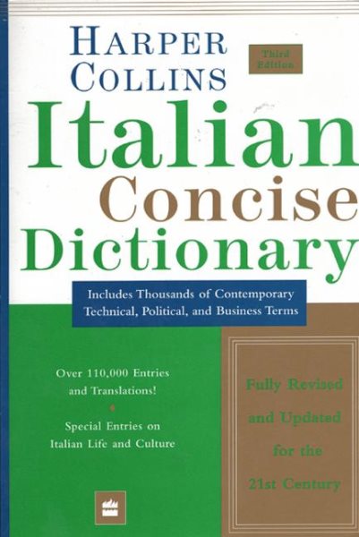 Collins Italian Concise Dictionary, 3e (Harpercollins Concise Dictionaries) (English and Italian Edition) cover