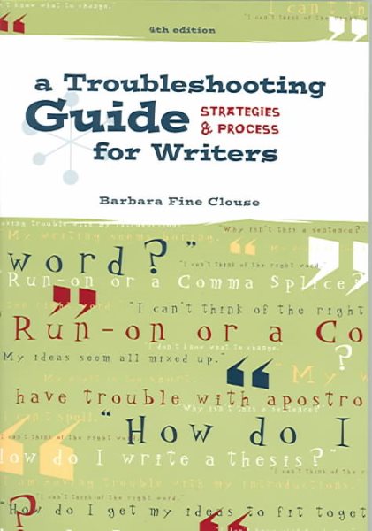 A Troubleshooting Guide for Writers: Strategies and Process cover