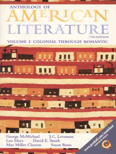 Anthology of American Literature, Volume I: Colonial Through Romantic cover