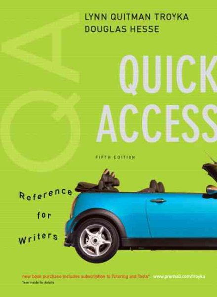 Quick Access, Reference for Writers (MyCompLab Series) cover