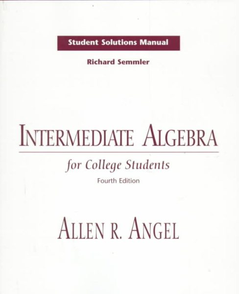 Intermediate Algebra for College Students: Student Solutions Manual cover