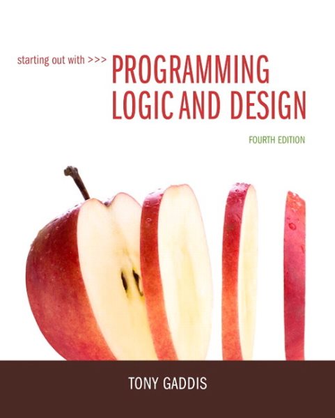 Starting Out with Programming Logic and Design cover