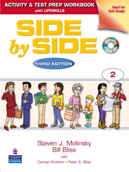 Side by Side 2 Activity Test Prep Workbook w/Answer Key & CDs cover