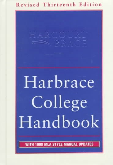 Harbrace College Handbook : With 1998 MLA Style Manual Updates, 13th Revised Edition (HODGES HARBRACE HANDBOOK) cover