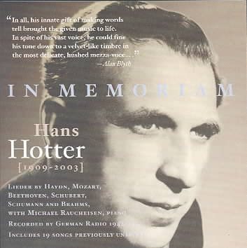 Hans Hotter: In Memoriam cover