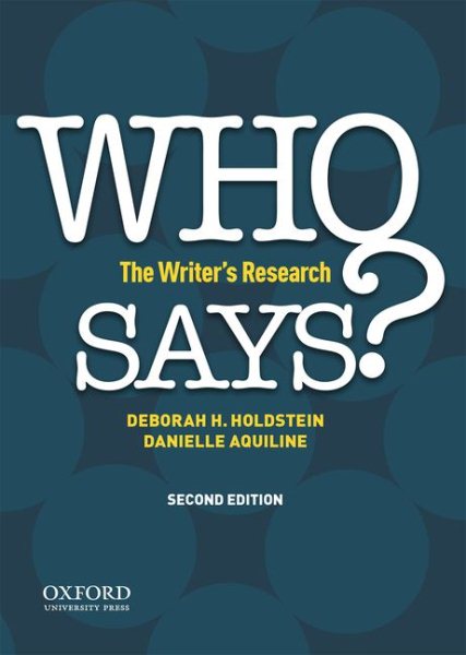 WHO SAYS?: The Writer's Research cover