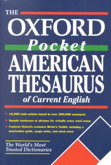 The Oxford Pocket American Thesaurus of Current English cover