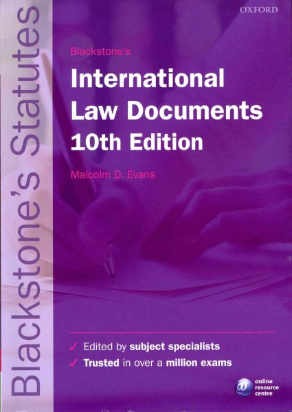Blackstone's International Law Documents (Blackstone's Statutes) cover