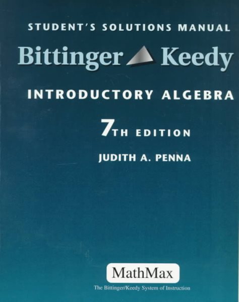 Introductory Algebra: Student's Solutions Manual cover