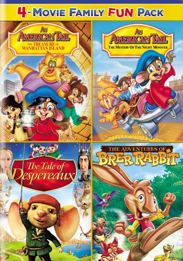An American Tail: The Treasure of Manhattan Island / An American Tail: The Mystery of the Night Monster / The Tale of Despereaux / The Adventures of Brer Rabbit Family Fun Pack cover