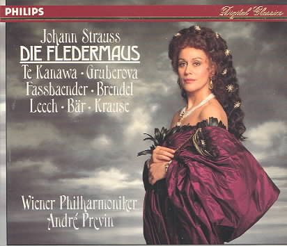 J. Strauss - Die Fledermaus / Te Kanawa, Gruberova, Fassbaender, Bär, Vienna Philharmonic, Previn