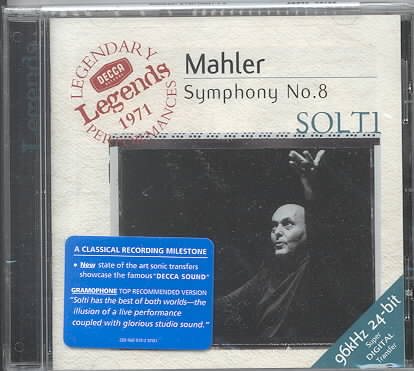 Mahler: Symphony No. 8 / Popp · Auger · Minton · Harper · Kollo · Shirley-Quirk · Talvela · Chicago SO · Solti cover