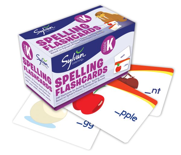 Kindergarten Spelling Flashcards: 240 Flashcards for Building Better Spelling Skills Based on Sylvan's Proven Techniques for Success (Sylvan Language Arts Flashcards) cover