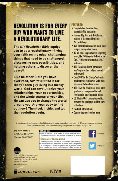 NIV, Revolution: The Bible for Teen Guys, Leathersoft, Brown: Updated Edition