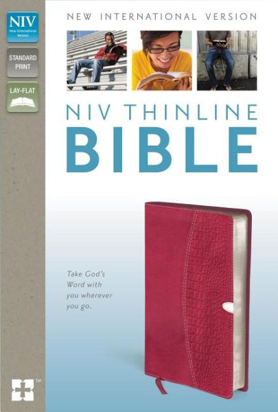 NIV, Thinline Bible, Imitation Leather, Pink, Red Letter Edition cover