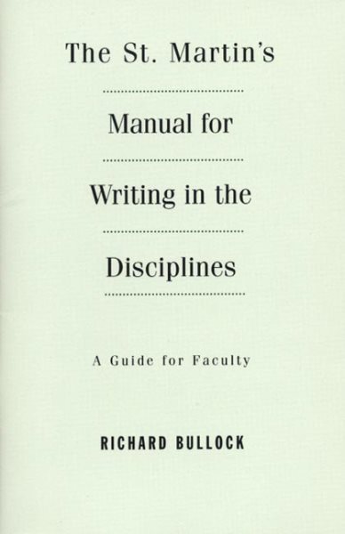 The St. Martin's Manual for Writing in the Disciplines cover
