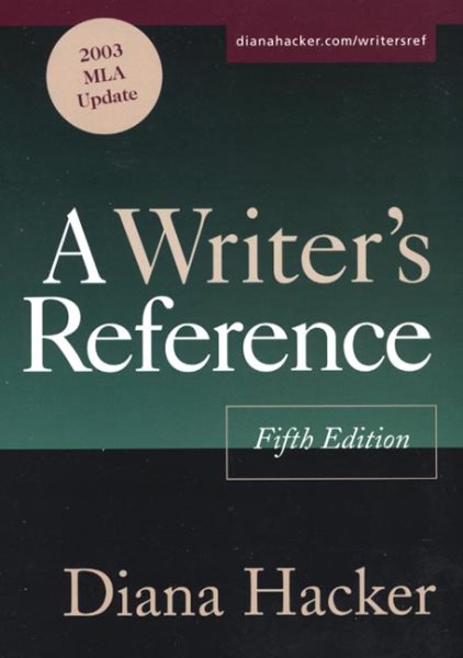 A Writer's Reference: 2003 MLA Update cover