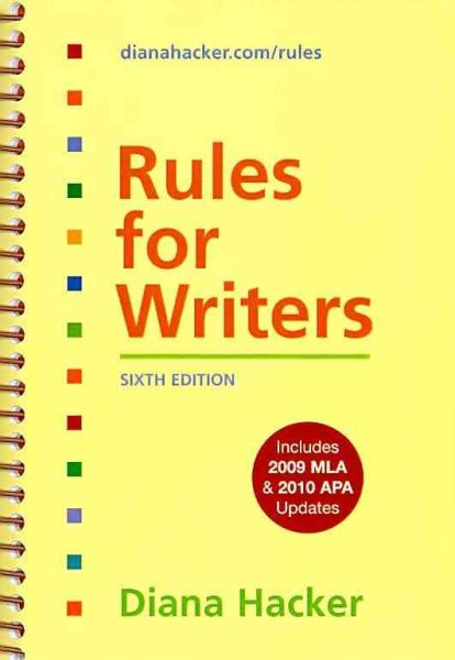 Rules for Writers with Tabs with 2009 MLA and 2010 APA Updates cover