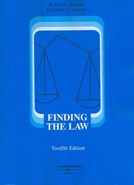 Finding the Law, 12th Edition (American Casebooks) cover