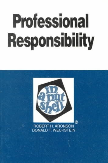 Professional Responsibility in a Nutshell (Nutshell Series) cover