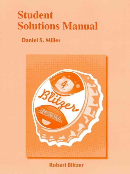 Student Solutions Manual for Introductory & Intermediate Algebra for College Students cover