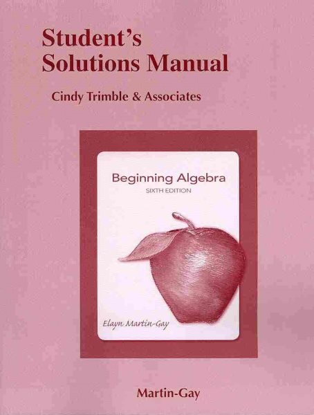 Student Solutions Manual for Beginning Algebra cover