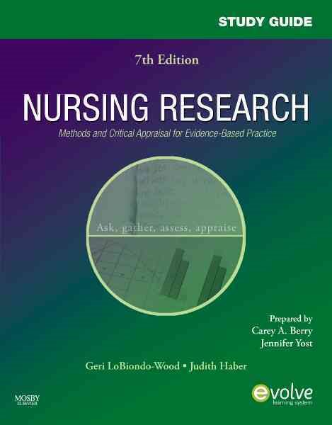 Study Guide for Nursing Research: Methods and Critical Appraisal for Evidence-Based Practice cover