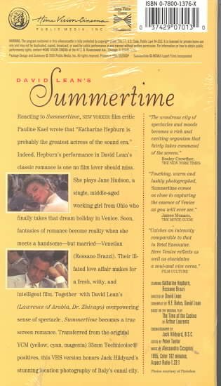 Summertime [VHS] cover