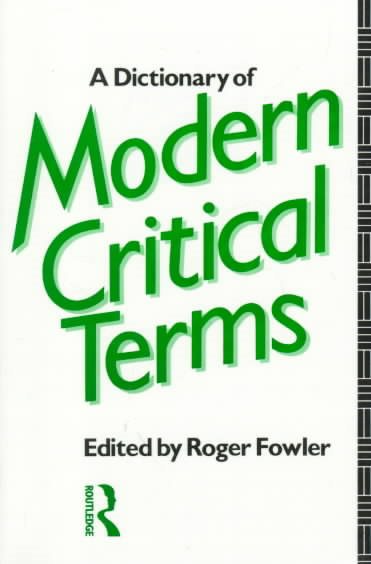 Dictionary of Modern Critical Terms cover
