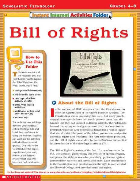 Instant Internet Activities Folder: Bill of Rights cover
