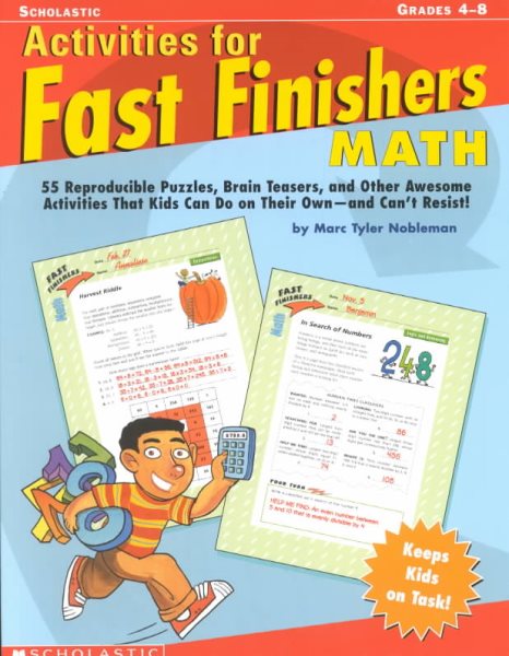 Activites for Fast Finishers Math: Grades 4-8 (Activities for Fast Finishers)
