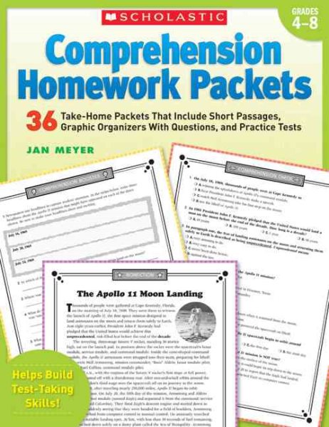 Comprehension Homework Packets: 36 Take-Home Packets That Include Short Passages, Graphic Organizers With Questions, and Practice Tests cover