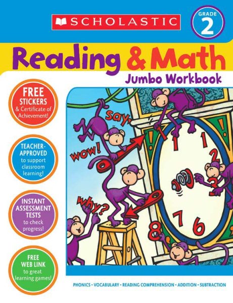 Reading & Math Jumbo Workbook: Grade 2 cover