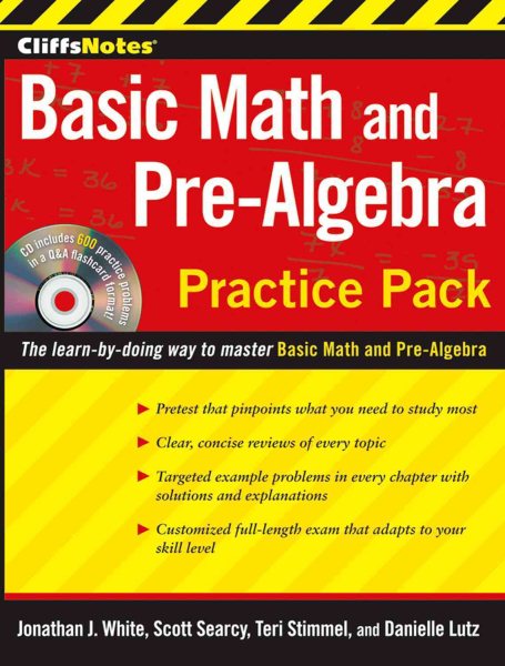 CliffsNotes Basic Math and Pre-Algebra Practice Pack with CD cover