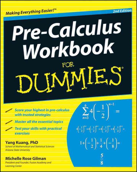 Pre-Calculus Workbook For Dummies cover
