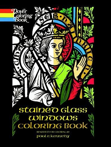 Stained Glass Windows Coloring Book cover