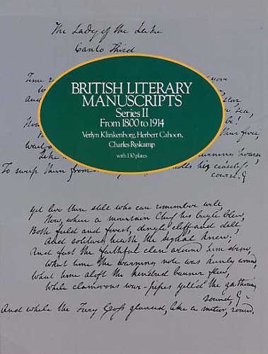 British Literary Manuscripts, Series II: From 1800 to 1914 cover