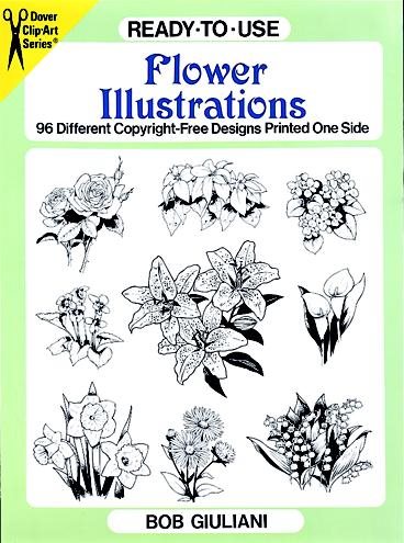 Ready-to-Use Flower Illustrations: 96 Different Copyright-Free Designs Printed One Side (Clip Art Series)