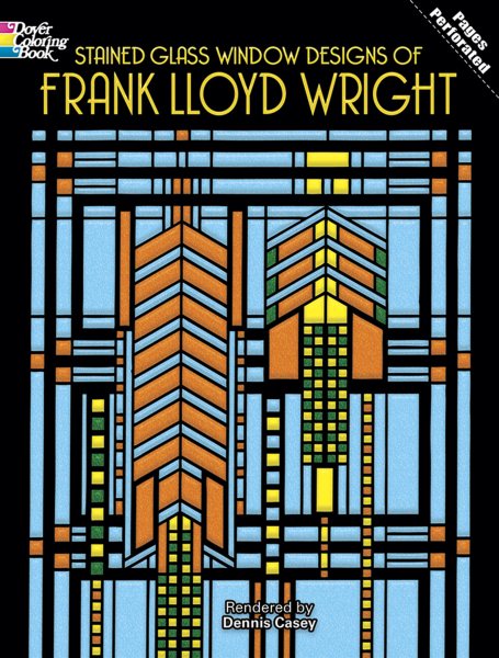 Stained Glass Window Designs of Frank Lloyd Wright (Dover Design Stained Glass Coloring Book) cover