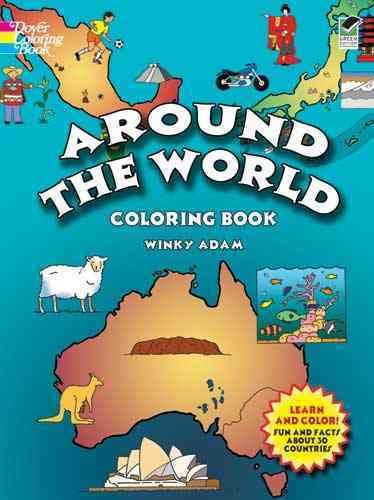 Around the World Coloring Book (Dover History Coloring Book) cover