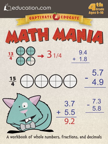 Math Mania: A workbook of whole numbers, fractions, and decimals (Dover Kids Activity Books) cover