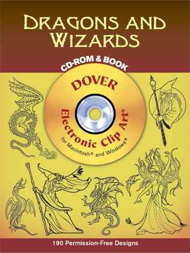 Dragons and Wizards CD-ROM and Book (Dover Electronic Clip Art) cover