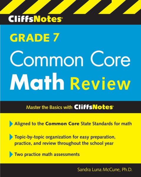 CliffsNotes Grade 7 Common Core Math Review (Cliffnotes) cover