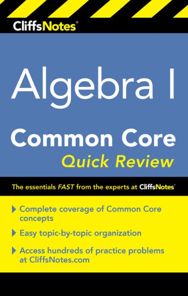 CliffsNotes Algebra I Common Core Quick Review cover