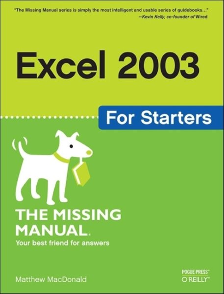Excel 2003 for Starters: The Missing Manual: The Missing Manual cover