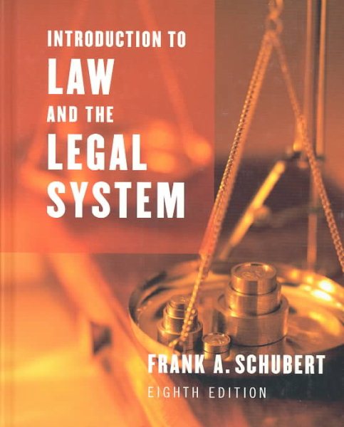 Introduction to Law and the Legal System cover