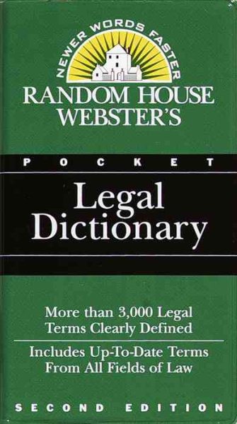 Random House Webster's Pocket Legal Dictionary cover