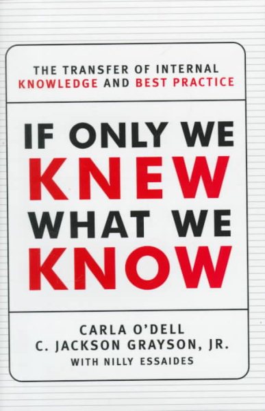 If Only We Knew What We Know: The Transfer of Internal Knowledge and Best Practice cover