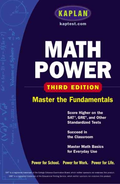 Kaplan Math Power, Third Edition: Score Higher on the SAT, GRE, and Other Standardized Tests cover